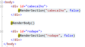 Layout Page com 2 sections